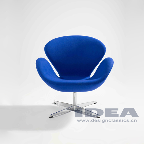 Swan Chair Blue Fabric