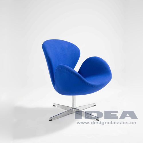 Swan Chair Blue Fabric