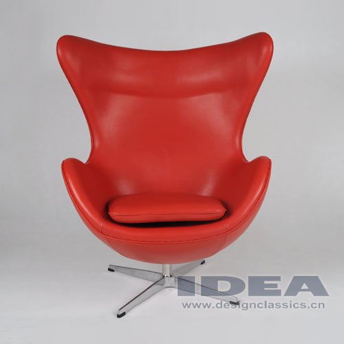 Egg Chair Red Leather