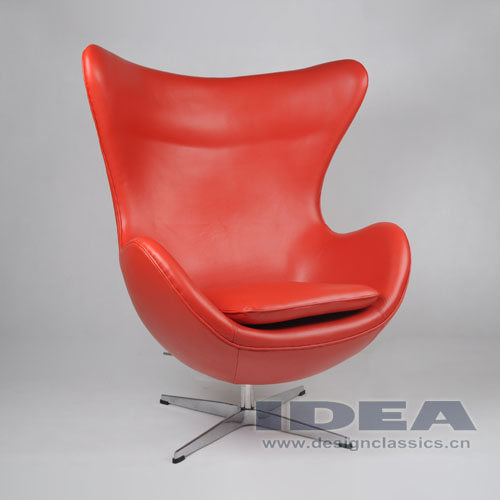 Egg Chair Red Leather