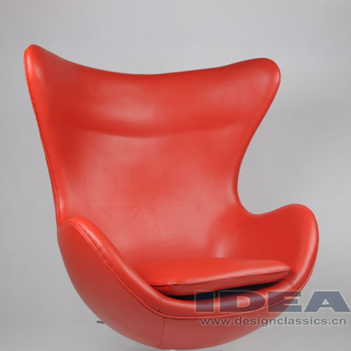 Egg Chair Red Leather