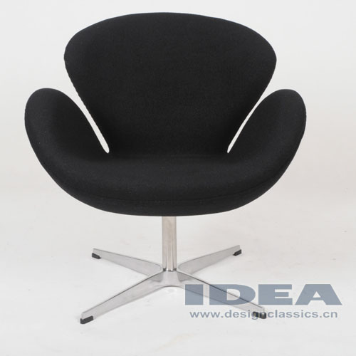 Swan Chair Black Fabric