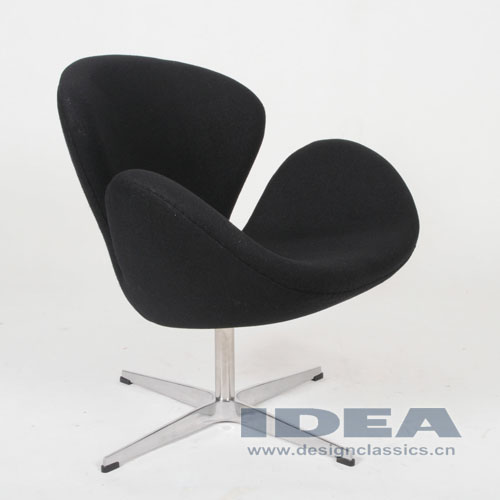 Swan Chair Black Fabric