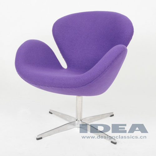 Swan Chair Purple Fabric