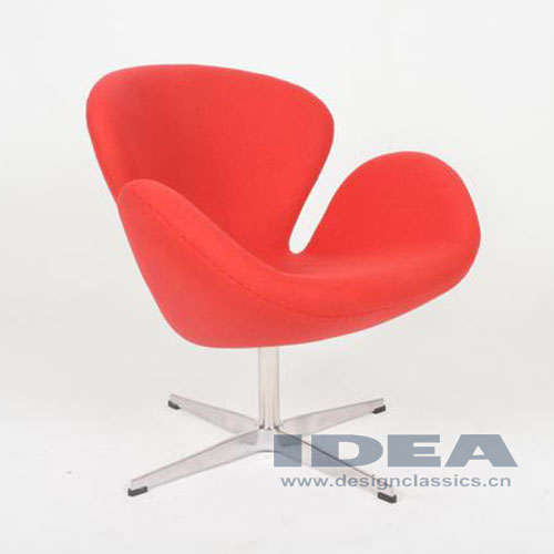 Swan Chair Red Fabric