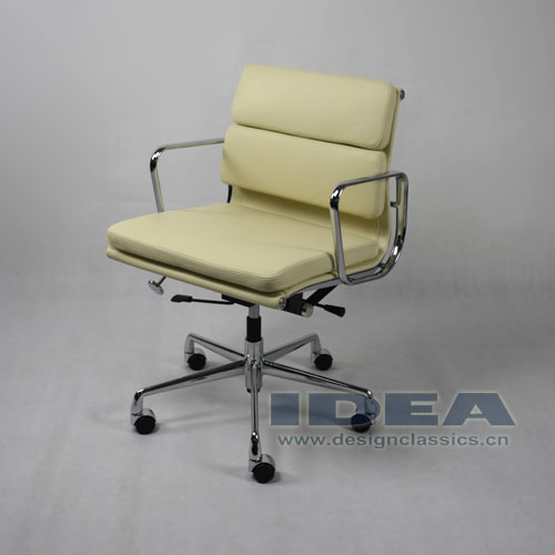 Eames Low Back Softpad Chair Cream White Leather