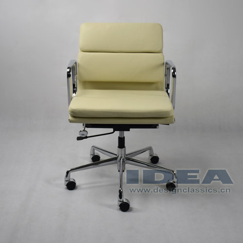 Eames Low Back Softpad Chair Cream White Leather