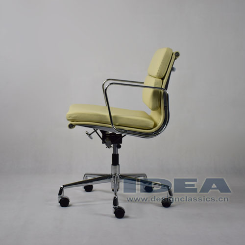 Eames Low Back Softpad Chair Cream White Leather