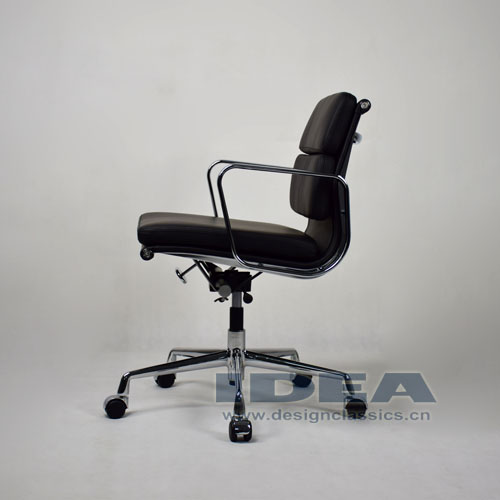 Eames Low Back Softpad Chair Black Leather