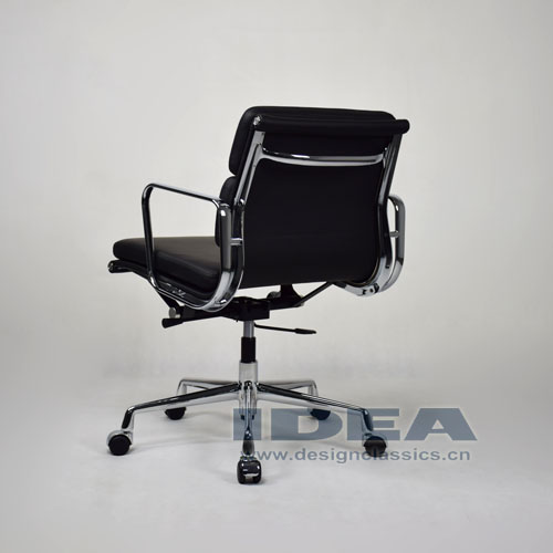 Eames Low Back Softpad Chair Black Leather