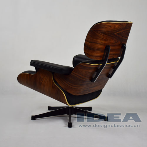 Charles Eames Lounge Chair Rosewood Veneer Black Leather