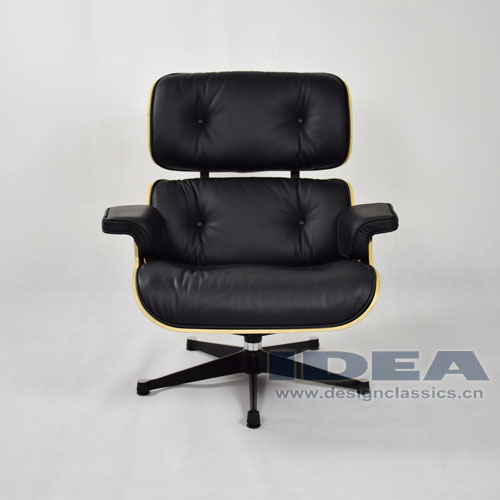 Eames Lounge Chair Walnut Shell Black Leather