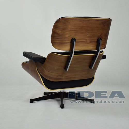 Eames Lounge Chair Walnut Shell Black Leather