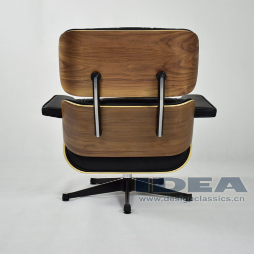 Eames Lounge Chair Walnut Shell Black Leather