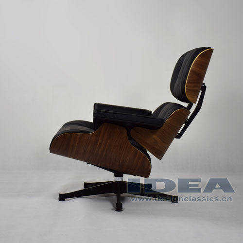 Eames Lounge Chair Walnut Shell Black Leather