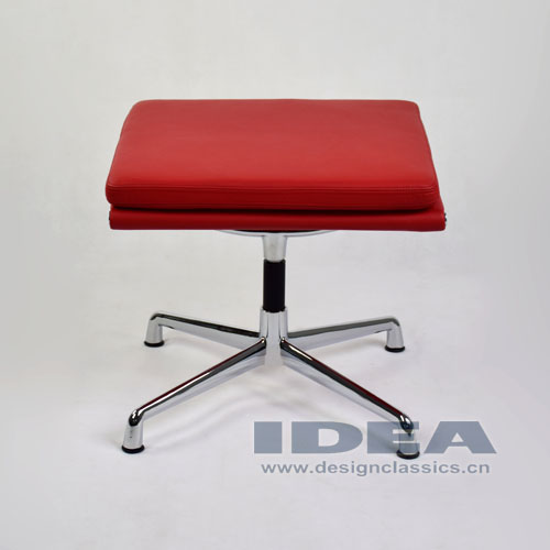 Eames Management Ottoman Red Leather