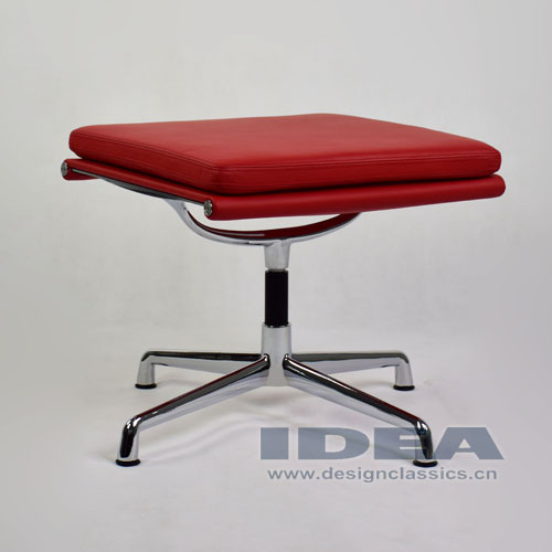 Eames Management Ottoman Red Leather