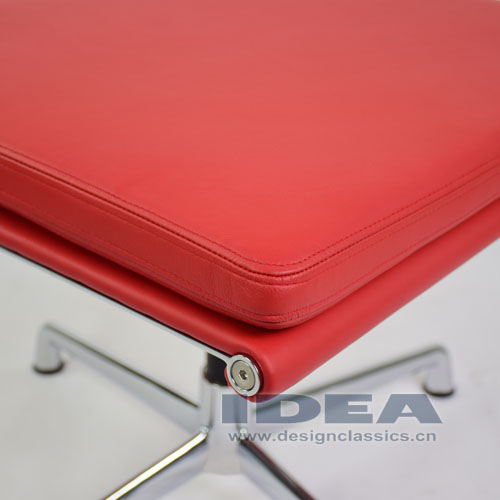 Eames Management Ottoman Red Leather