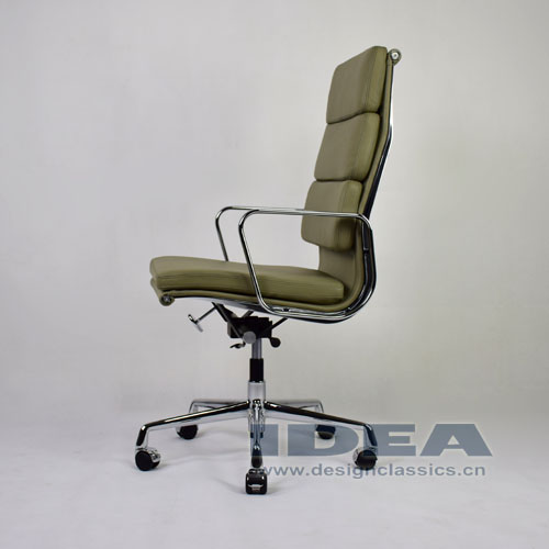 Eames Softpad High Back Office Chair Light Grey Leather