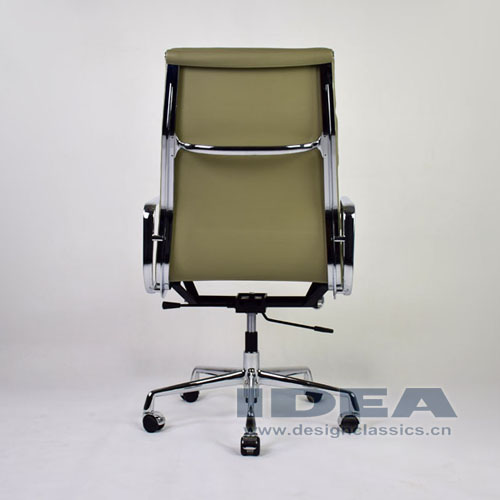 Eames Softpad High Back Office Chair Light Grey Leather