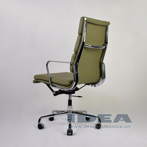 Eames Softpad High Back Office Chair Light Grey Leather