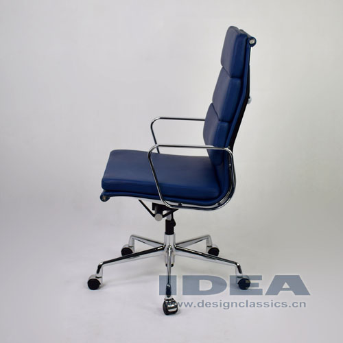 Eames Softpad High Back Office Chair Blue Leather