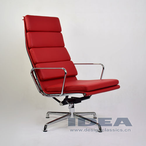 Eames Management Lounge Chair Red Leather