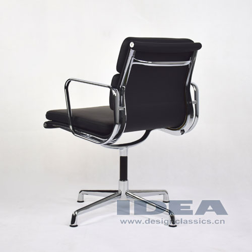 Eames Group Aluminum Management Chair Black Leather