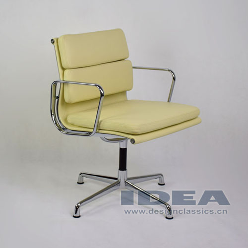 Eames Group Aluminum Management Chair Cream White Leather
