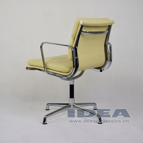 Eames Group Aluminum Management Chair Cream White Leather